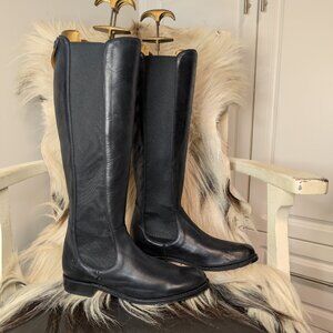 FRYE Black Leather Knee-High Chelsea Riding Boots | NWOT, Size 8M